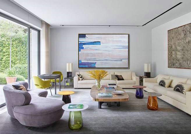 Oversized Wall Decor,Oversized Horizontal Contemporary Art,Art Work,White,Pink,Blue,Purple.etc
